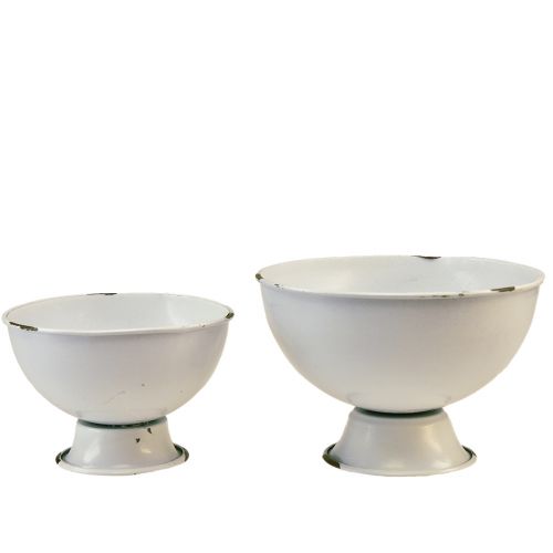 Produkt Miseczka na filiżankę Kubek dekoracyjny z białej rdzy Ø15cm W10cm, zestaw 2 szt