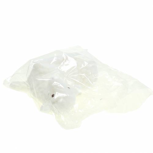 Floristik24 Dekoracja Wielkanocna Baranek leżący flokowany Biały H15cm