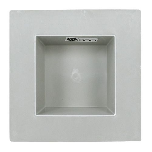 Floristik24 Miska kwadratowa szara 20cm x 20cm, 1szt