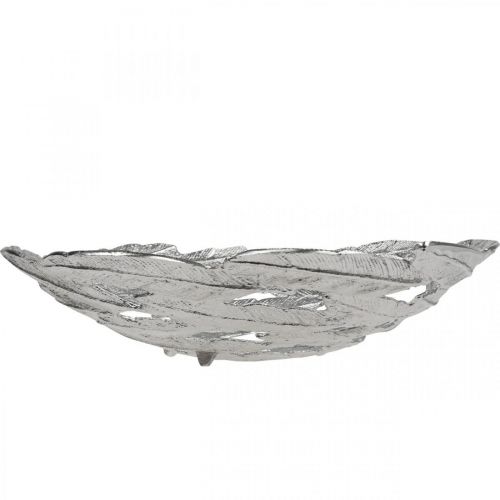 Produkt Miska dekoracyjna srebrna metalowa miska piórka Ø37cm wys.9cm