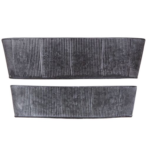Produkt Miska owalna metalowa czarno-szara vintage 32,5/37cm zestaw 2 szt.