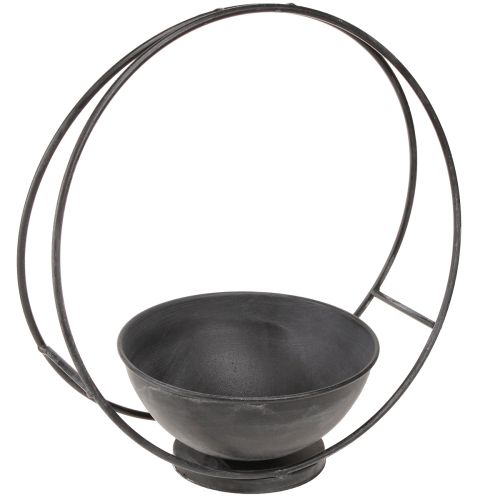 Produkt Miska z ozdobnym pierścieniem na nóżce metalowy antracyt W29cm 2szt