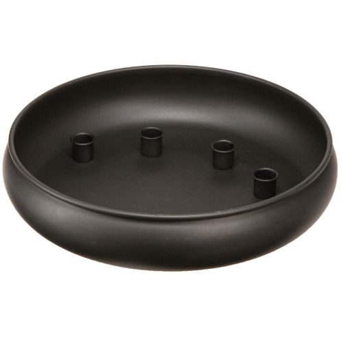 Floristik24 Miska z magnesem na świecznik czarna Ø33cm W7,5cm