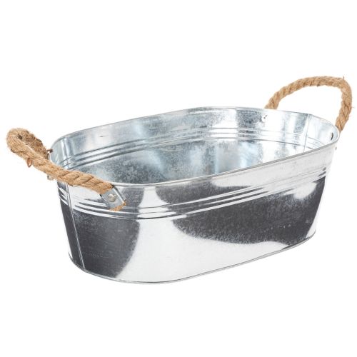 Miska owalna 35 cm x 21,5 cm wys. 11,5 cm, cynk błyszczący | Floristik24.pl