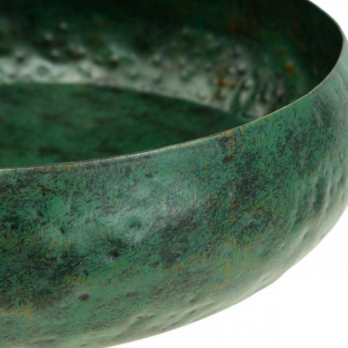 Floristik24 Miska dekoracyjna zielona antyczna Misa dekoracyjna metalowa Ø25,5cm W6cm