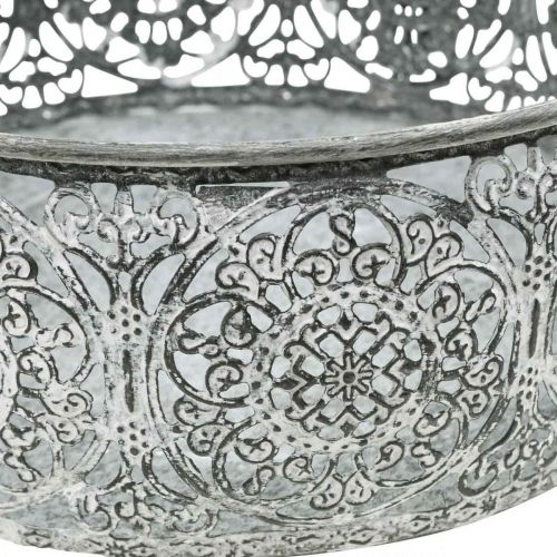 Miska dekoracyjna metalowa szara biała wzór Ø16/19,5/23,5cm zestaw 3