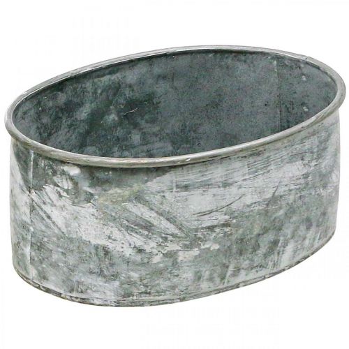Misa dekoracyjna metalowa miska gniazdowa owalna szara L22.5/19.5/16cm zestaw 3