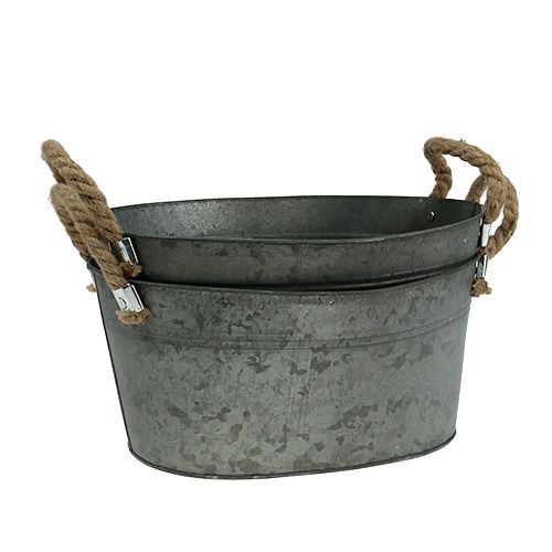 Floristik24 Miska antyczna owalna 28 x 17cm W12cm 2szt