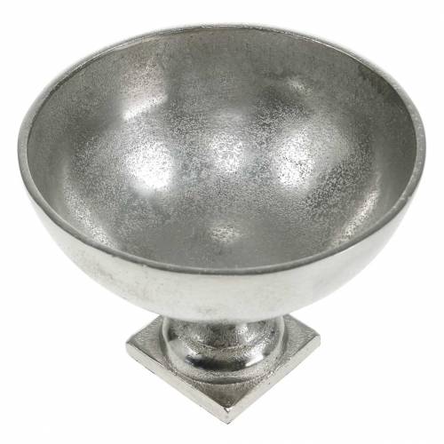 Floristik24 Misa z nóżką srebrna metalowa Ø16cm dekoracja stołu wygląd antyczny