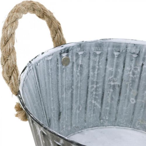 Floristik24 Donica do roślin, metalowa miska z uchwytami, ozdobna miska do sadzenia Ø18cm