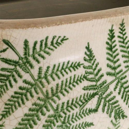 Floristik24 Miska roślinna z kamionki paprociowej owalna ceramiczna doniczka 20 × 10 × 13,5 cm 2 szt.