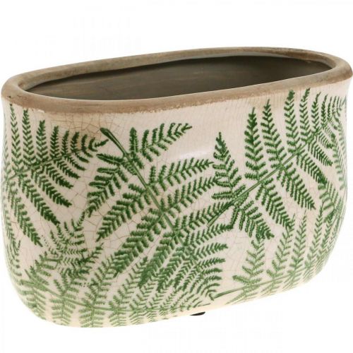 Miska roślinna z kamionki paprociowej owalna ceramiczna doniczka 20 × 10 × 13,5 cm 2 szt.