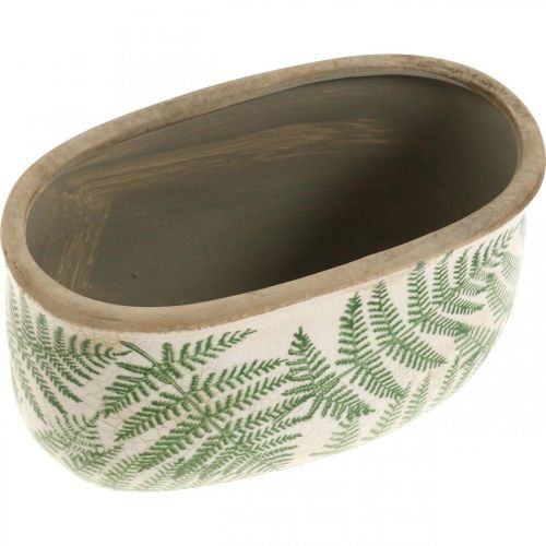 Floristik24 Miska roślinna z kamionki paprociowej owalna ceramiczna doniczka 20 × 10 × 13,5 cm 2 szt.