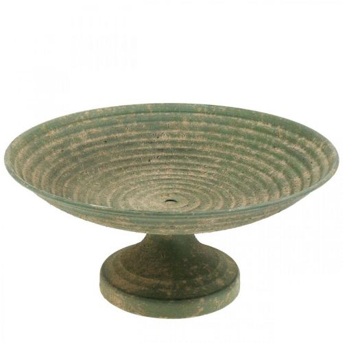 Floristik24 Miska z nóżką, dekoracyjna miska, metalowy pojemnik Antique Look Ø26cm H12cm