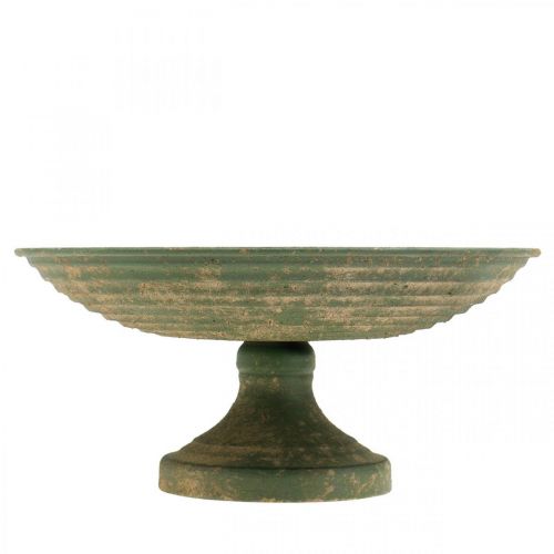 Floristik24 Miska z nóżką, dekoracyjna miska, metalowy pojemnik Antique Look Ø26cm H12cm