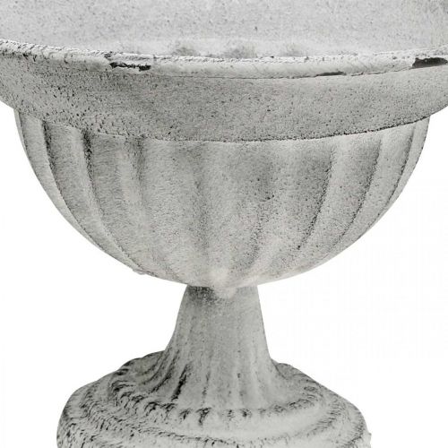 Floristik24 Miseczka na filiżankę biała dekoracyjna filiżanka metalowa czarka Ø16cm W11,5cm