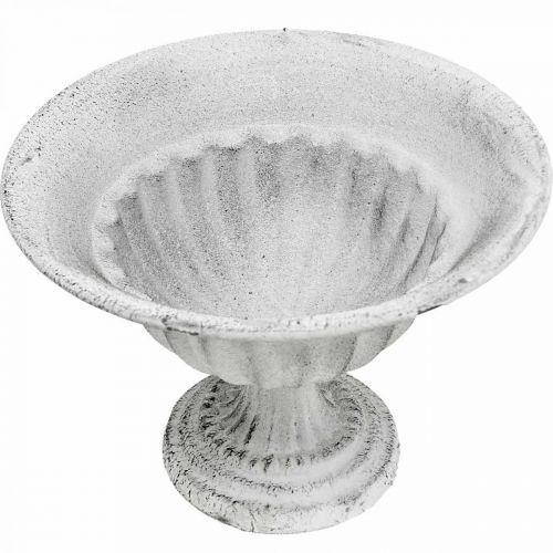 Floristik24 Miseczka na filiżankę biała dekoracyjna filiżanka metalowa czarka Ø16cm W11,5cm