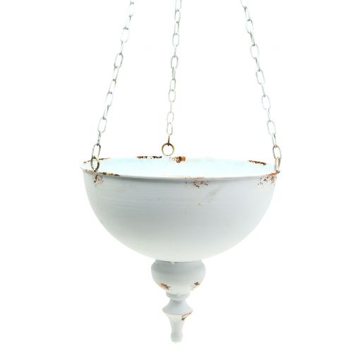 Floristik24 Wisząca donica miska biała Ø26cm H23cm