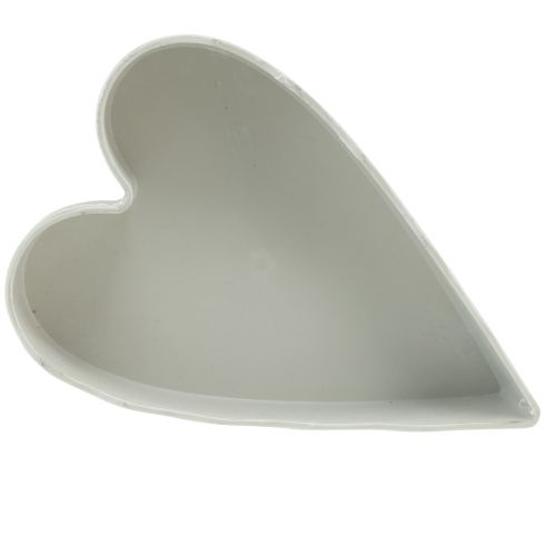 Produkt Miska plastikowa miska na rośliny serce biało-szara 21×14,5×5,5cm