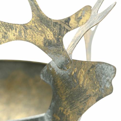 Produkt Miska z głową renifera metalowa w złotym stylu vintage Ø9,5cm 2szt