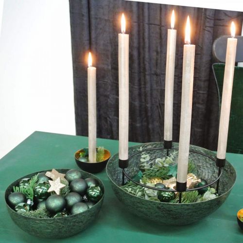 Floristik24 Deco Bowl Vintage Green Metal Planter Ø31cm