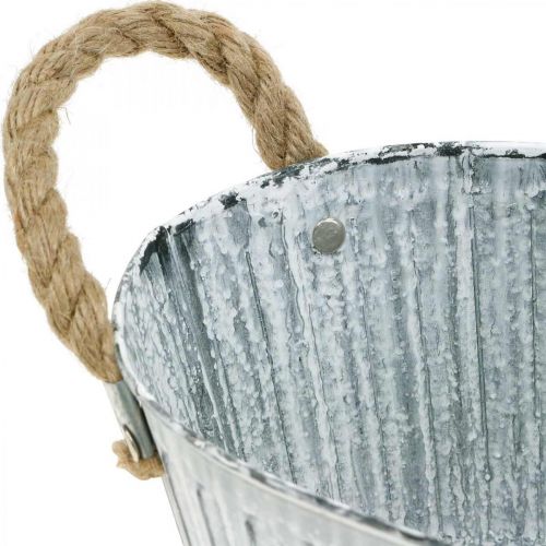 Floristik24 Donica z uchwytami, metalowa misa na kwiaty, ozdobna miska do sadzenia L28cm