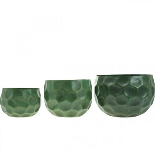 Produkt Deco Bowl Metal Green Vintage Cachepot Ø25/20,5/16,5cm Zestaw 3 szt.
