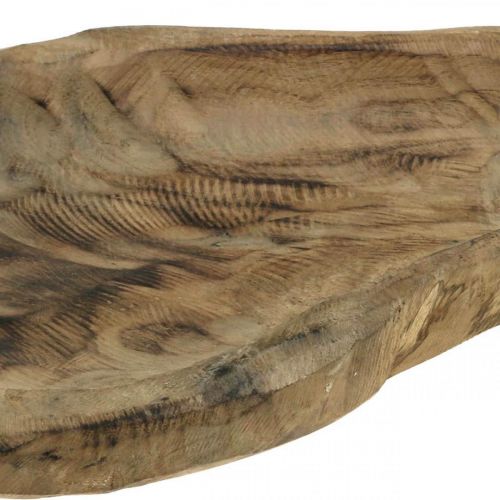 Floristik24 Miska dekoracyjna drewno Paulownia, dekoracja stołu, donica dł.34cm wys.5cm