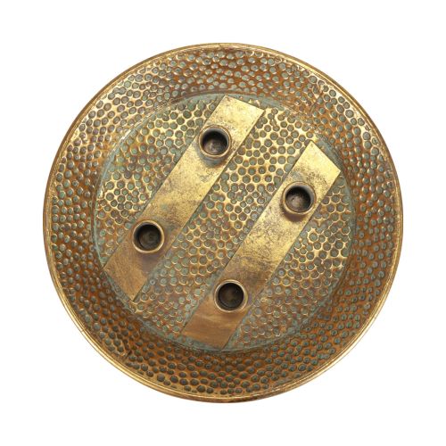 Floristik24 Świecznik metalowy, zabytkowy świecznik w kształcie kija, złoty Ø32cm