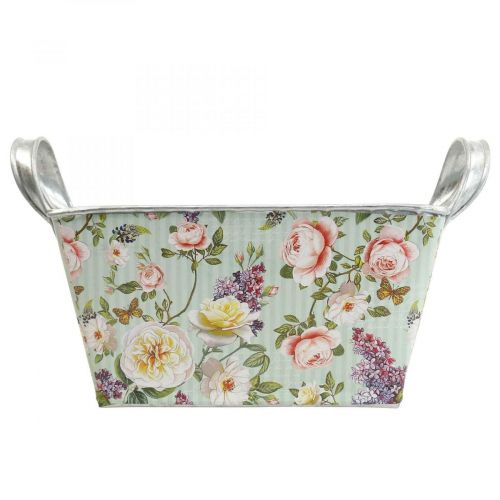 Floristik24 Metalowa doniczka na róże Jardiniere 20×12,5×10cm