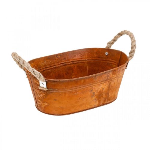 Doniczka z uchwytami, miska na zioła, dekoracja jesienna, patyna dł.28cm wys.11cm