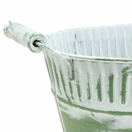 Produkt Planter Bowl Oval Green White Washed 28cm x 17cm H12cm