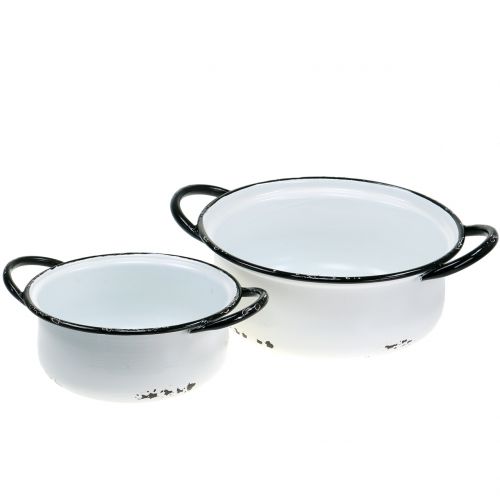 Floristik24 Vintage Miski metalowe Ø19,5cm - Ø25cm 2szt.