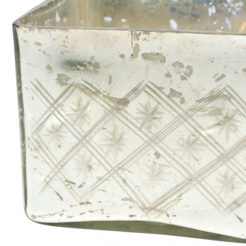 Floristik24 Szklany słój z pokrywką shabby szklana dekoracja szampański 14×14×14,5cm
