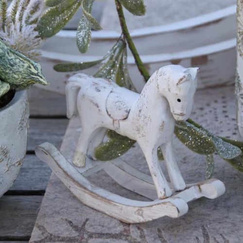 Floristik24 Dekoracyjny koń na biegunach Christmas biały brązowy 26x6x23cm