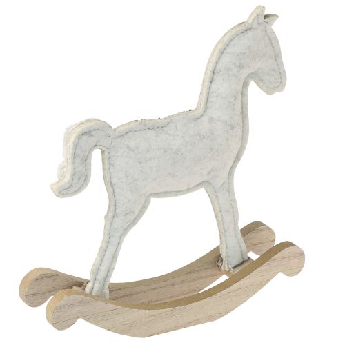 Produkt Konik na biegunach Dekoracja świąteczna kremowa 20x4,5x22cm 2 szt