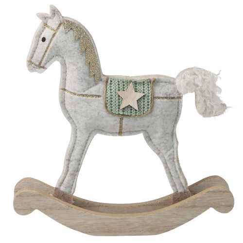Produkt Konik na biegunach Dekoracja świąteczna kremowa 20x4,5x22cm 2 szt