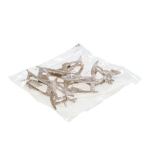 Floristik24 Konik bujany 7,5cm złoty z brokatem 6szt.