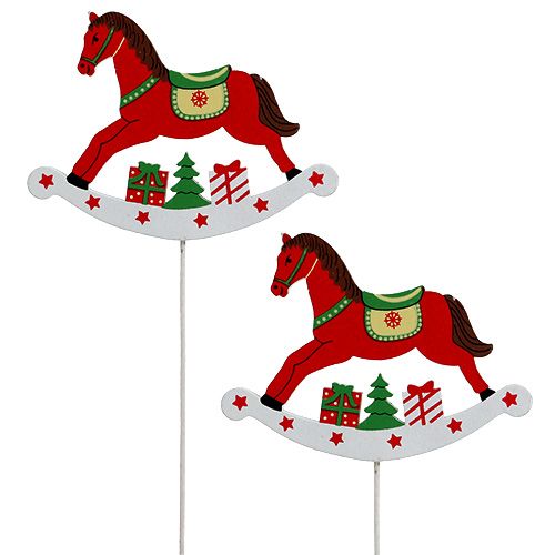 Floristik24 Konik na biegunach na patyczku czerwony 8,5cm 16 szt