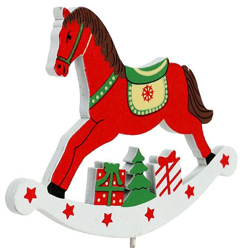 Floristik24 Konik na biegunach na patyczku czerwony 8,5cm 16 szt