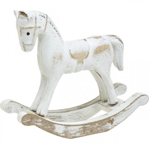 Floristik24 Dekoracyjny koń na biegunach świąteczny biały 13x4,5x11,5cm 3szt