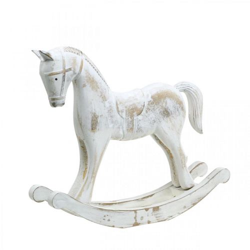 Floristik24 Dekoracyjny koń na biegunach Christmas biały brązowy 26x6x23cm