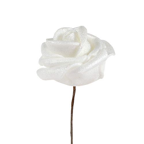 Róże piankowe białe z masą perłową Ø2,5cm 120szt.