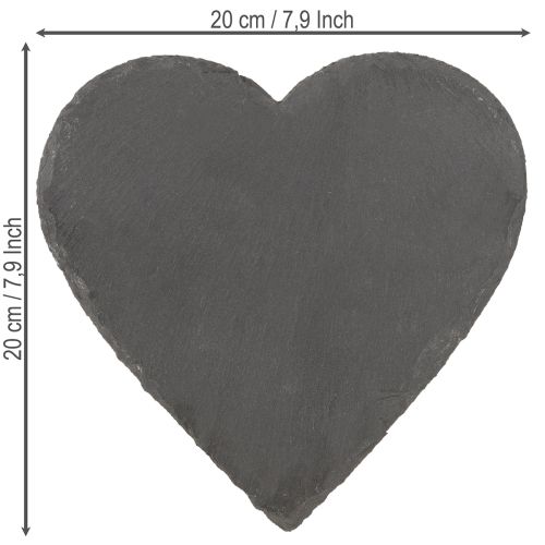 Produkt Ozdoba w kształcie serca z łupka, talerz łupkowy w kształcie serca, 20 cm, 5 szt.