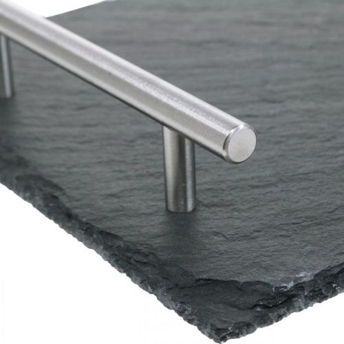 Floristik24 Łupkowy półmisek z uchwytami, ozdobna taca, talerz do serwowania 30x20cm