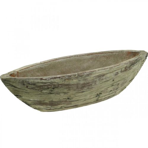 Floristik24 Planter Oval Concrete Wood Look Light Brown 37×11,5cm H10cm