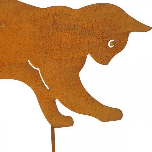 Floristik24 Patynowy słupek ogrodowy z kotem bawiącym się w stylu retro vintage wys. 41 cm