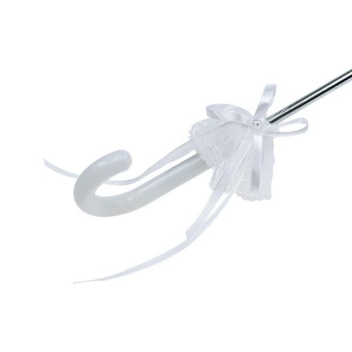 Floristik24 Parasol z koronką białą Ø60cm D80,5cm