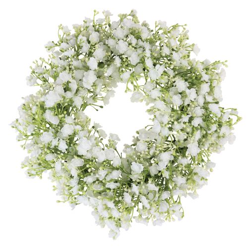 Floristik24 Wianek z łyszczec wianek ślubny z białych kwiatów Ø30cm