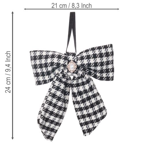 Kokarda materiałowa z broszką i zawieszką, kratka, 24cm, 2 sztuki | Floristik24.pl